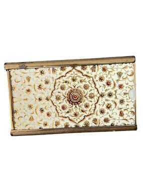 Vintage Stratton Gold Compact Folding Hairbrush With Ornate Floral Design
